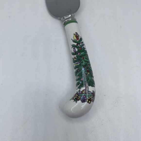 Spode Christmas Tree Cheese Knife Server Spreader Stainless Steel Blade England - Picture 4 of 10